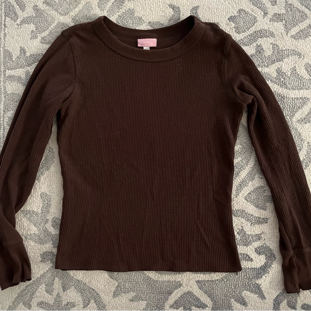 Brown thermal Long Sleeve Tee